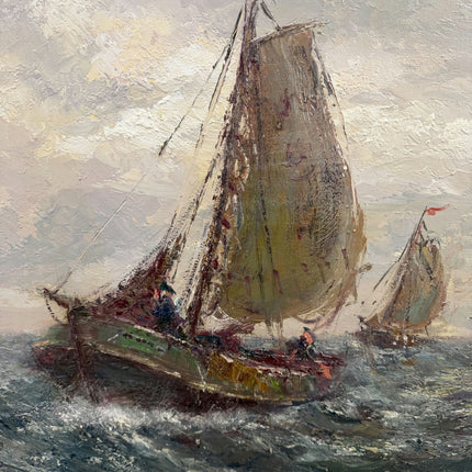 Vintage Seascape Oil Painting "Churning Water" Handcrafted Large Art Holland Art Shop