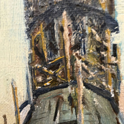 Handcrafted Cityscape Oil Painting "Church Spire" Elegant Artwork Holland Art Shop
