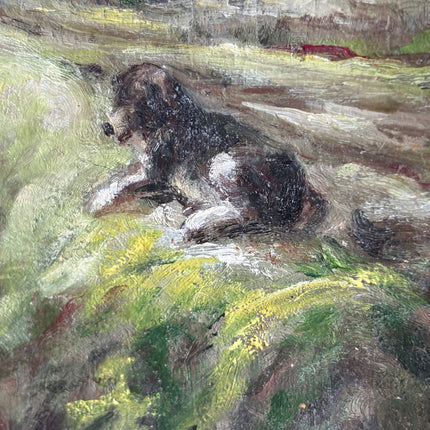 Traditional Animals Oil Painting "Grazing Horse" Vintage French Art Holland Art Shop