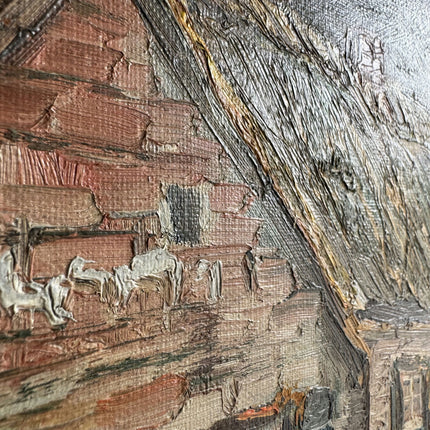 Expressive Landscape Oil Painting "Brick Cottage" Refined Artwork Holland Art Shop