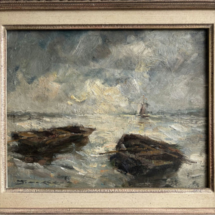 Handcrafted Seascape Oil Painting "Framed Painting" Elegant Small Artwork Holland Art Shop