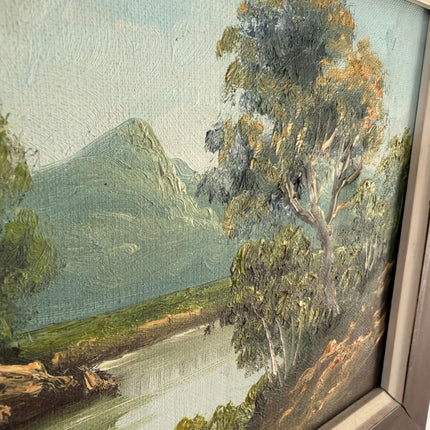Classic Oil Painting Landscape "Mountain Reflection" Marvelous Small Artwork