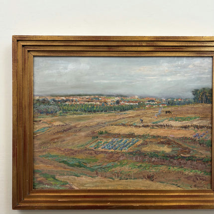 Detailed Landscape Oil Painting "Wheat Field" Handcrafted Artwork Holland Art Shop