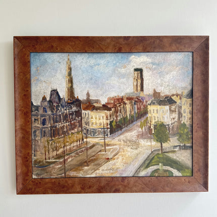 Refined Landscape Oil Painting "City Street" Traditional Art Holland Art Shop