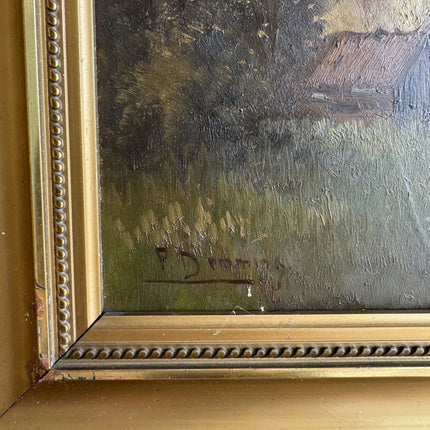 Rustic Landscape Oil Painting "Golden Frame" Traditional Artwork Holland Art Shop