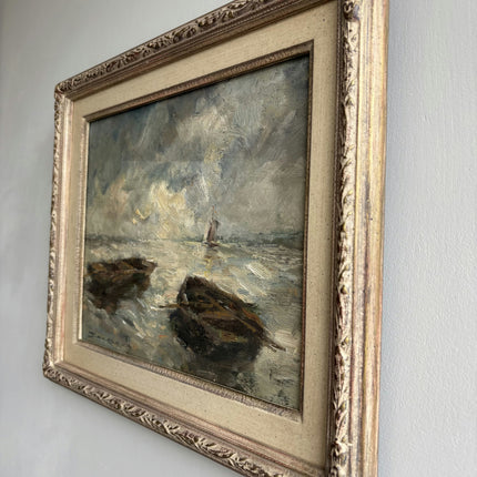 Handcrafted Seascape Oil Painting "Framed Painting" Elegant Small Artwork Holland Art Shop