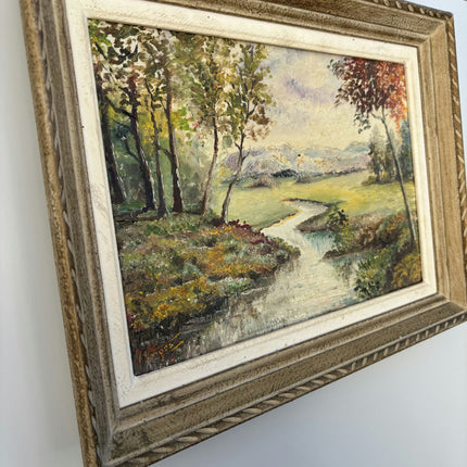 Timeless Landscape Oil Painting "Meandering Stream" Vintage Art Holland Art Shop