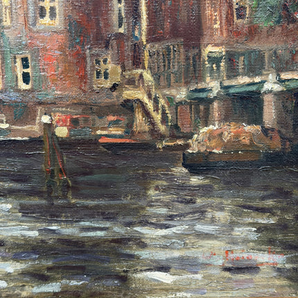 Handcrafted Cityscape Oil Painting "Church Tower" Authentic Large Artwork Holland Art Shop