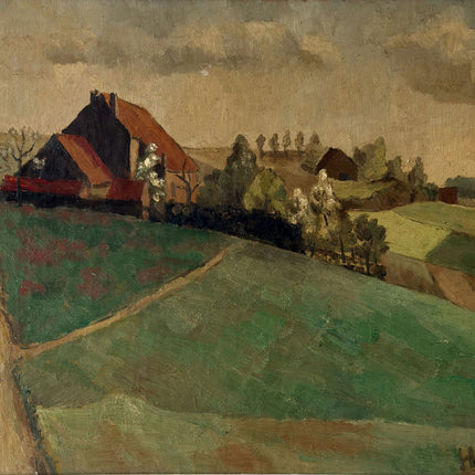 Fine Oil Painting Landscape "Farmhouse Landscape" Handcrafted Medium Art Holland Art Shop