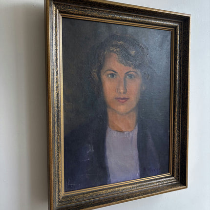 Traditional Portrait Oil Painting "Womans Face" Vintage Art Holland Art Shop