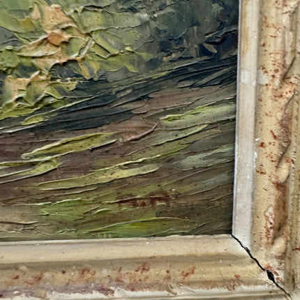 Vintage Landscape Oil Painting "Gilded Frame" Expressive Small Artwork Holland Art Shop