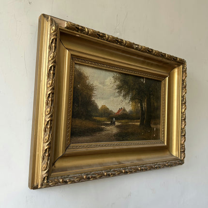Handcrafted Landscape Oil Painting "Ornate Frame" Timeless Small Artwork Holland Art Shop