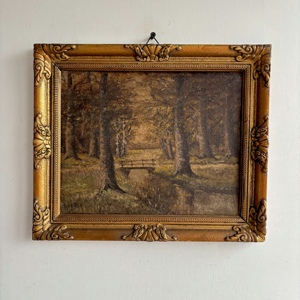 Detailed Landscape Oil Painting "Gilded Frame" Expressive Small Artwork Holland Art Shop