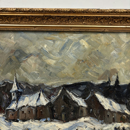 Handcrafted Winter Landscape Oil Painting "Snowy Village" Russian Artwork Holland Art Shop
