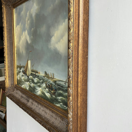 Elegant Seascape Oil Painting "Sailing Boat" Detailed Large Art Holland Art Shop