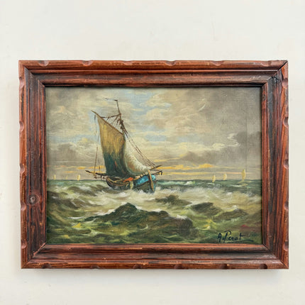 Authentic Seascape Oil Painting "Sailing Boat" Refined Art Holland Art Shop