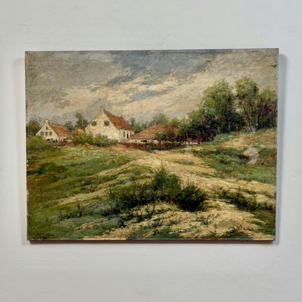 Classic Landscape Oil Painting "Thatched Cottages" Timeless Art Holland Art Shop