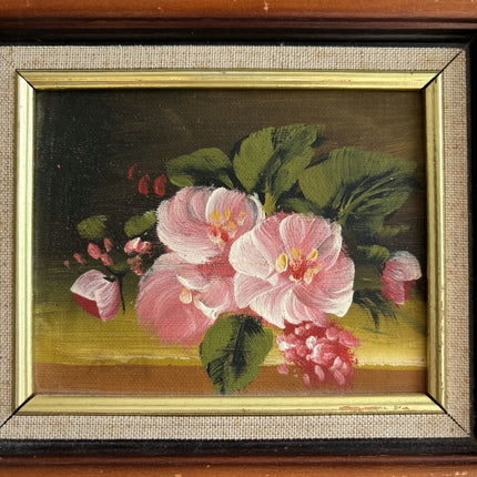Rustic Floral Still Life Oil Painting "Pink Roses" Original Small Art Holland Art Shop