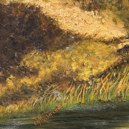 Authentic Landscape Oil Painting "Grazing Sheep" Expressive Large Art Holland Art Shop