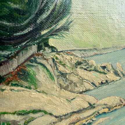 Elegant Landscape Oil Painting "Coastal Rocks" Classic Small Artwork Holland Art Shop