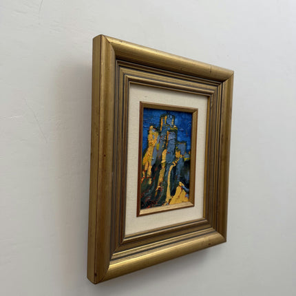 Vintage Landscape Oil Painting "Gold Frame" Handcrafted Small Art Holland Art Shop