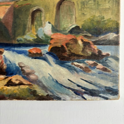 Traditional Landscape Oil Painting "Stone Bridge" Expressive Small Art Holland Art Shop