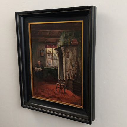 Original Interior Oil Painting "Old Man" Timeless Artwork Holland Art Shop