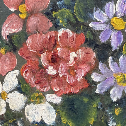 Rustic Floral Still Life Oil Painting "Flower Bouquet" Elegant Small Art Holland Art Shop