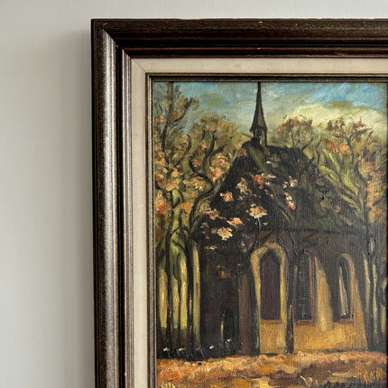 Timeless Landscape Oil Painting "Church Steeple" Original Art Holland Art Shop