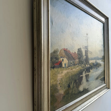 Handcrafted Landscape Oil Painting "Windmill Structure" Expressive Art Holland Art Shop