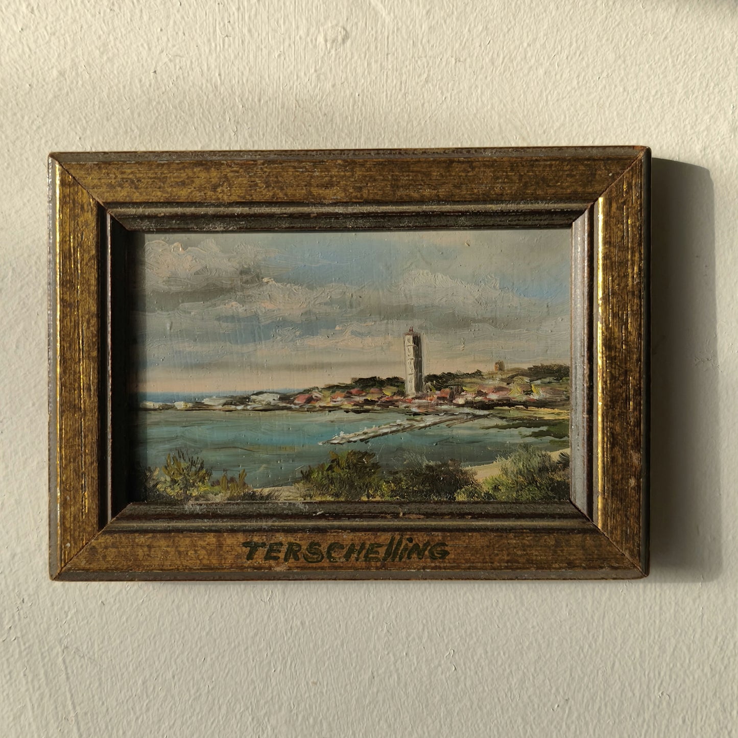 Oil Painting of Terschelling Dutch Miniature Hand Made Vintage Item