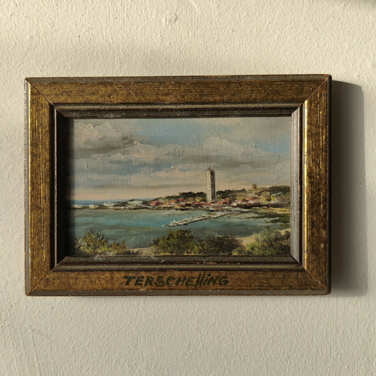 Oil Painting of Terschelling Dutch Miniature Hand Made Vintage Item