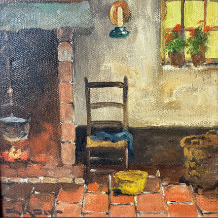 Rustic Interior Oil Painting "Wooden Chair" Detailed Artwork Holland Art Shop