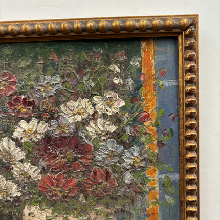 Vintage Floral Still Life Oil Painting "Flower Pot" Expressive Small Art Holland Art Shop