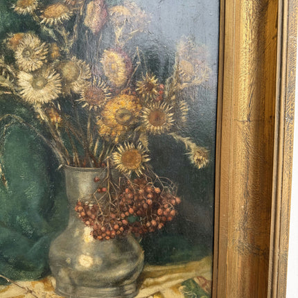 Elegant Oil Painting "Sunflower Vase" Vintage Art Holland Art Shop