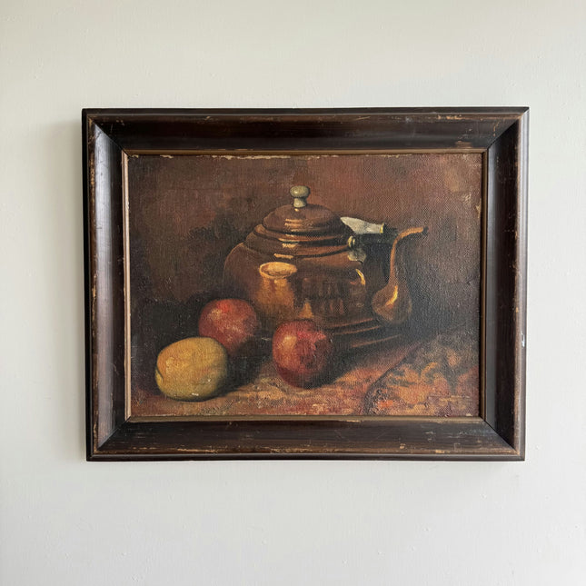 Original Still Life Oil Painting "Brass Teapot" Refined Artwork Holland Art Shop