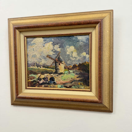 Authentic Landscape Oil Painting "Thatched Cottage" Detailed Art Holland Art Shop