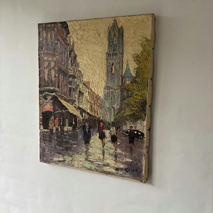 Elegant Still Life Oil Painting "City Street" Refined Art Holland Art Shop