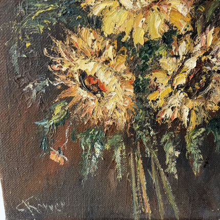 Rustic Floral Still Life Oil Painting "Yellow Bouquet" Traditional Large Art Holland Art Shop