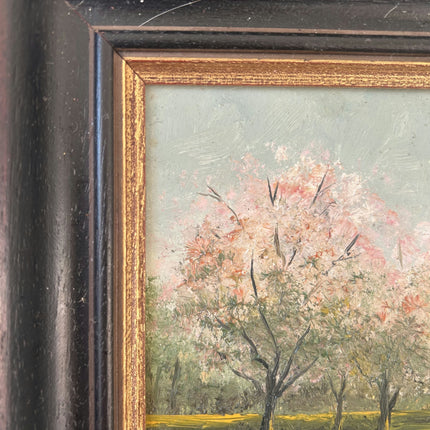 Rustic Interior Oil Painting "Blossom Trees" Expressive Small Artwork Holland Art Shop