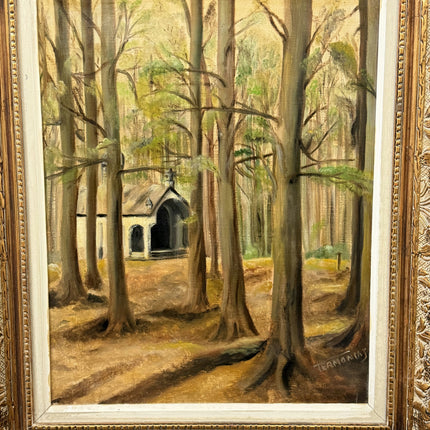 Timeless Landscape Oil Painting "Wooded Trees" Handcrafted Art Holland Art Shop