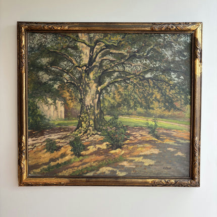Timeless Landscape Oil Painting "Old Oak" Vintage Large Artwork Holland Art Shop