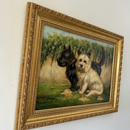 Figurative Oil Painting Animals "Two Dogs" Marvelous Medium Artwork Holland Art Shop