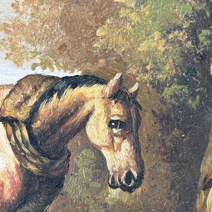 19th Century Oil Painting Figurative "Saddle Horse" French Artwork Holland Art Shop