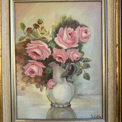 Traditional Floral Still Life Oil Painting "Pink Roses" Elegant Artwork Holland Art Shop