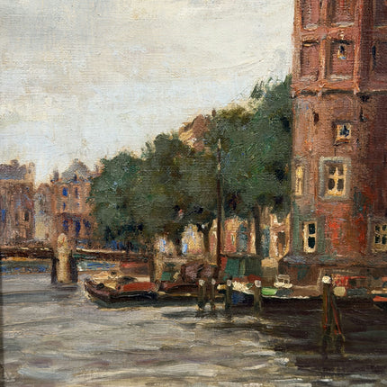Handcrafted Cityscape Oil Painting "Church Tower" Authentic Large Artwork Holland Art Shop