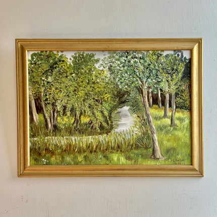 Vintage Landscape Oil Painting "Green Trees" Expressive Artwork Holland Art Shop