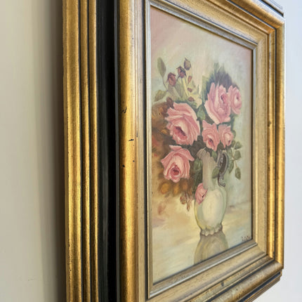 Traditional Floral Still Life Oil Painting "Pink Roses" Elegant Artwork Holland Art Shop