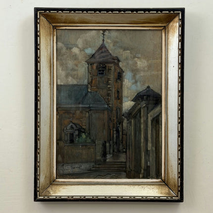 Refined Cityscape Oil Painting "Wooden Tower" Detailed Art Holland Art Shop