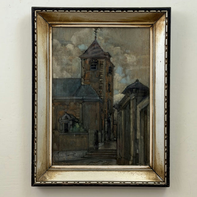 Refined Cityscape Oil Painting "Wooden Tower" Detailed Art Holland Art Shop